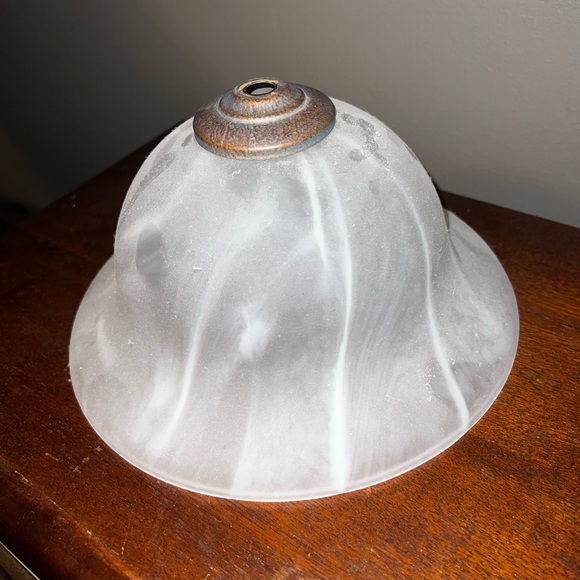 Vintage Frosted Glass Bell Shaped Lamp Shade - Picture 6 of 10